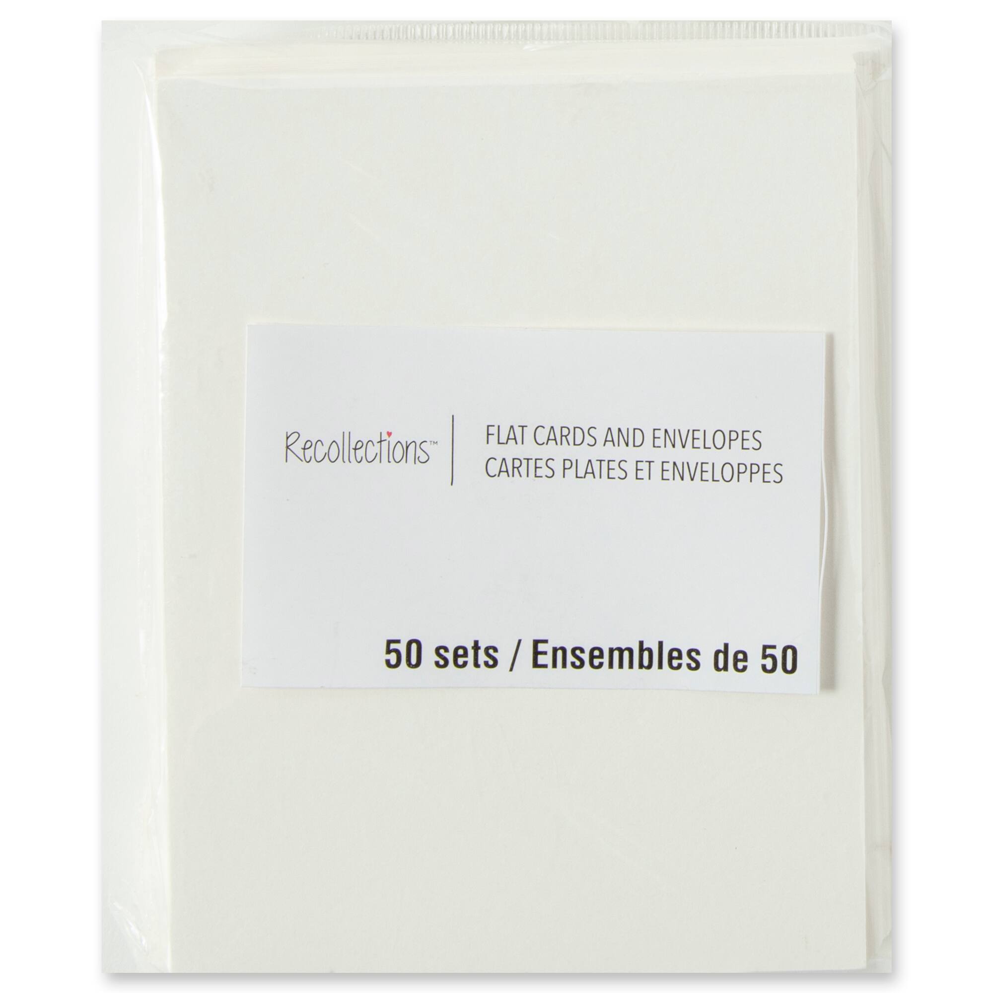 50 Sets of Ivory Flat Cards & Envelopes by Recollections™, 4.25" x 5.5"
